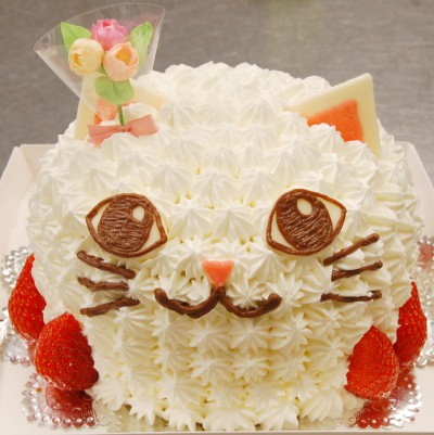 アニマルデコレーションケーキ 猫 パンとケーキの店 朝日堂